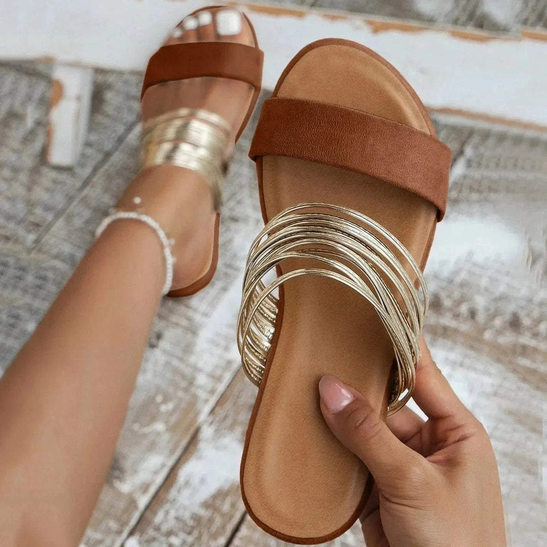 Women's Orthopedic Slip-On Comfort Sandals - Chestnut Brown