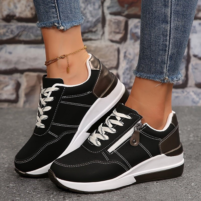 Women's Orthopedic Trainers Low-Top Lace-Up Comfort - Black