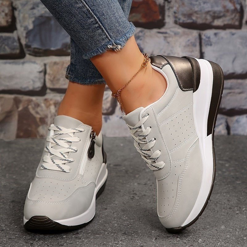 Women's Orthopedic Trainers Low-Top Lace-Up Comfort - Grey