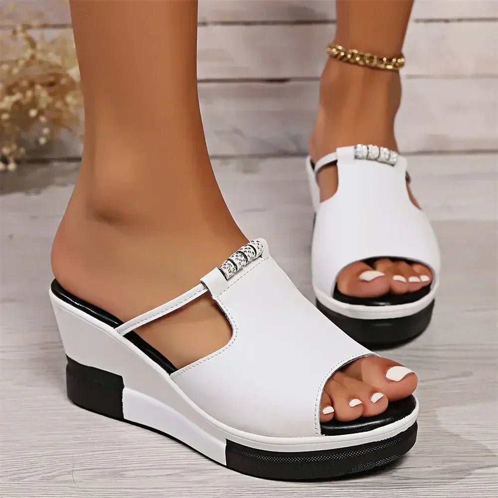 Women's Orthopedic Wedge Sandals Cushioned Platform - White