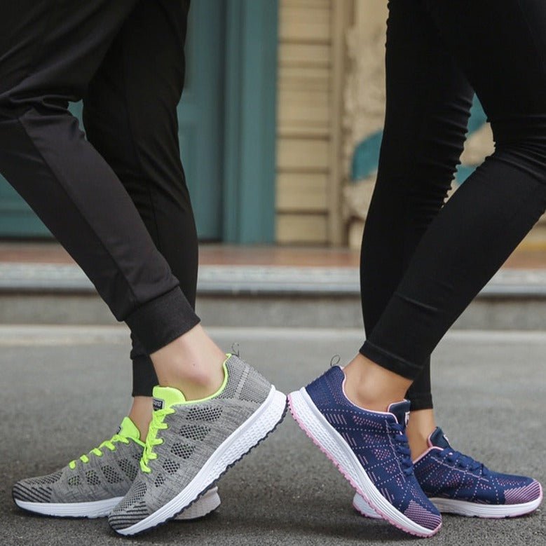 Women's Orthopedic Wide-Fit Lace-Up Mesh Knit Trainers