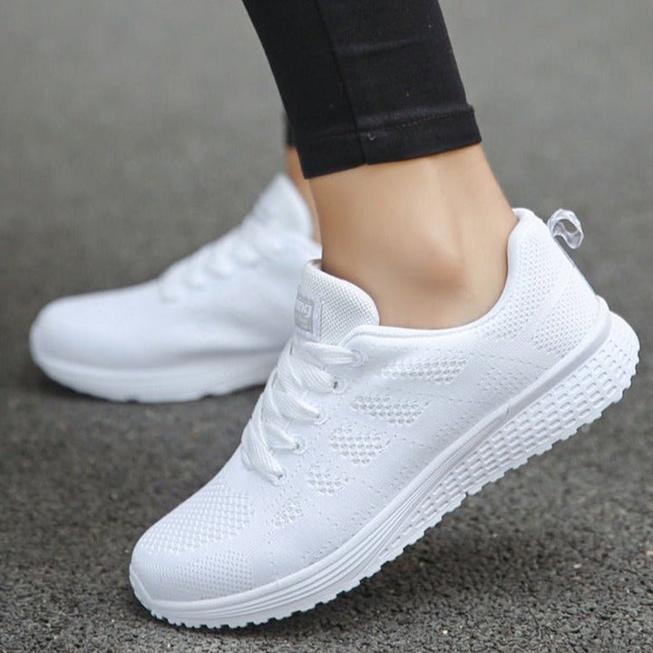 Women's Orthopedic Wide-Fit Lace-Up Mesh Knit Trainers