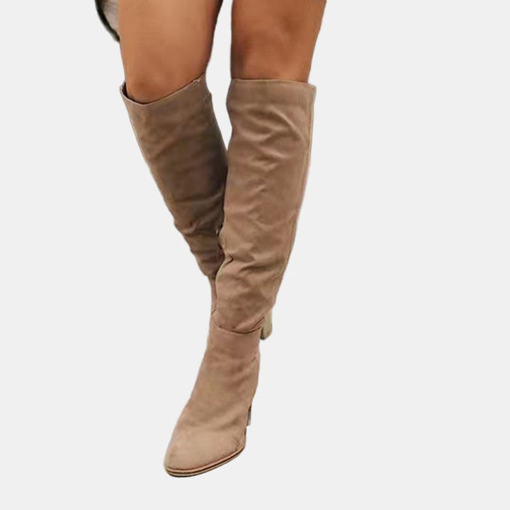 Women's Over-the-Knee Block Heel Suede Ankle Boots