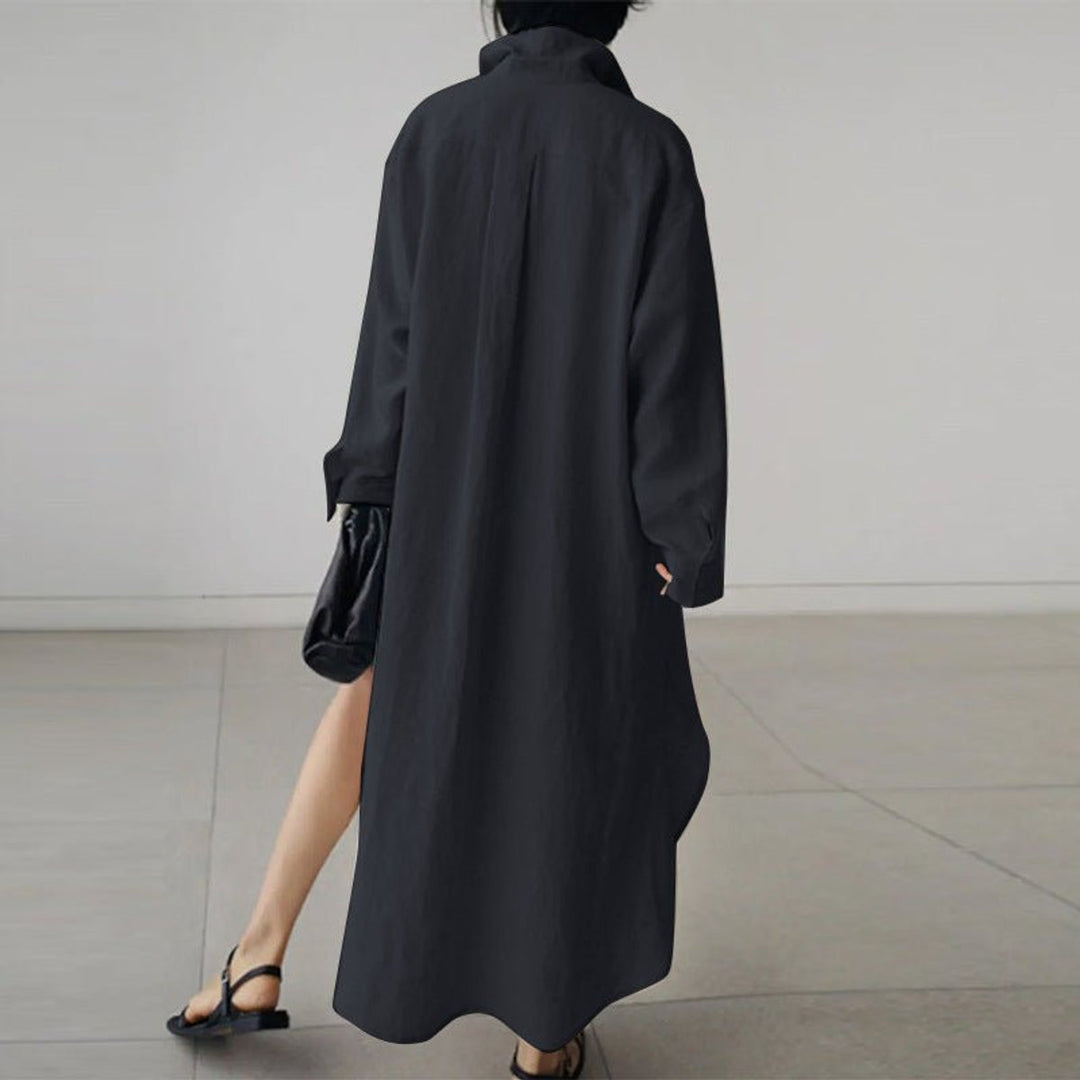Women's Oversized Button-Down Long Sleeve Dress Collared Shirt