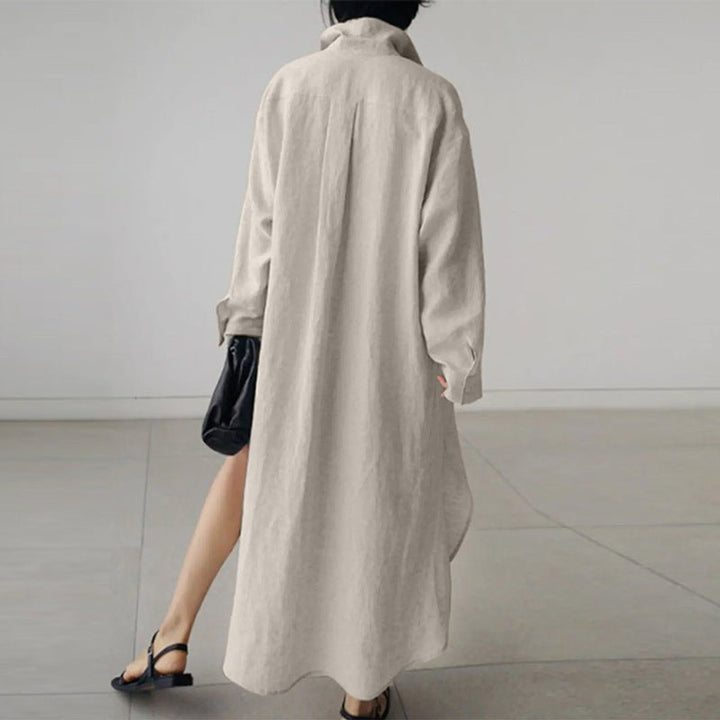 Women's Oversized Button-Down Long Sleeve Dress Collared Shirt