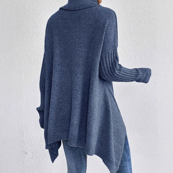 Women's Oversized Cashmere Turtleneck Longline Knit Jumper