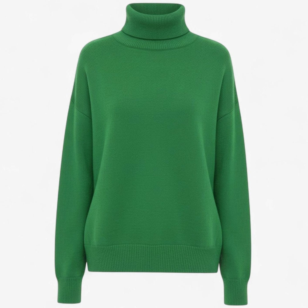 Women's Oversized Chunky Turtleneck Knit Sweater - Green