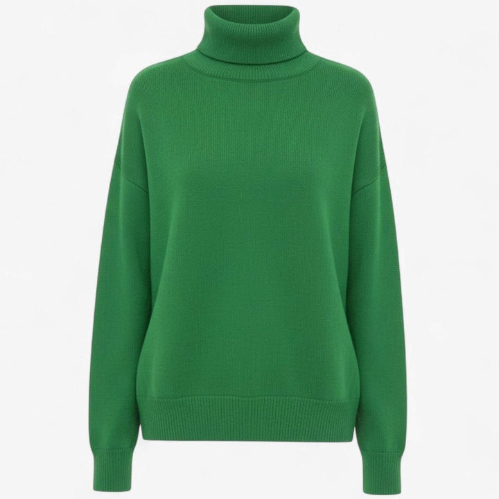 Women's Oversized Chunky Turtleneck Knit Sweater - Green