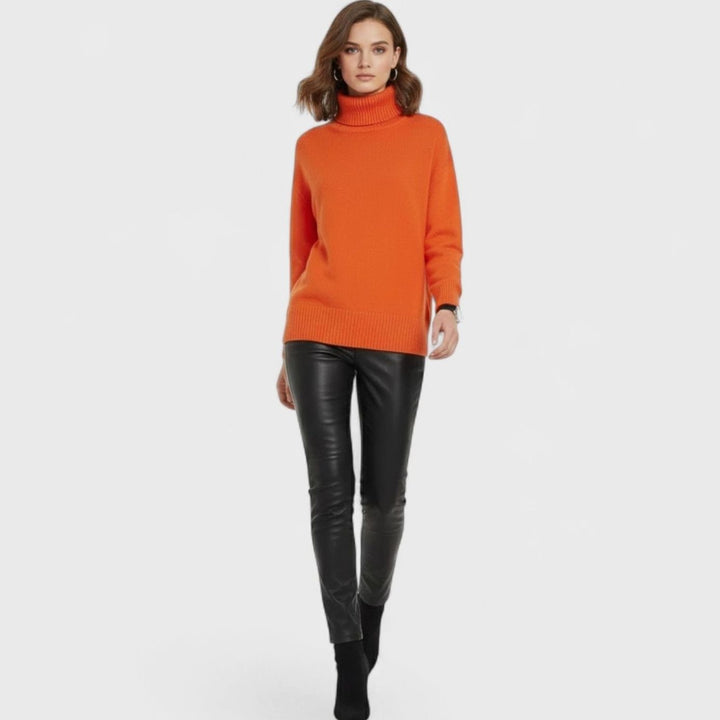 Women's Oversized Chunky Turtleneck Knit Sweater