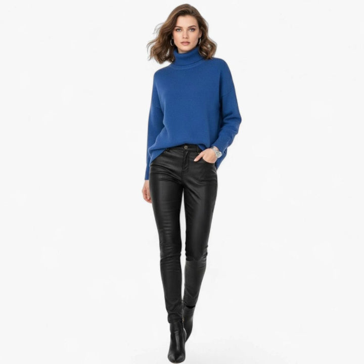 Women's Oversized Chunky Turtleneck Knit Sweater