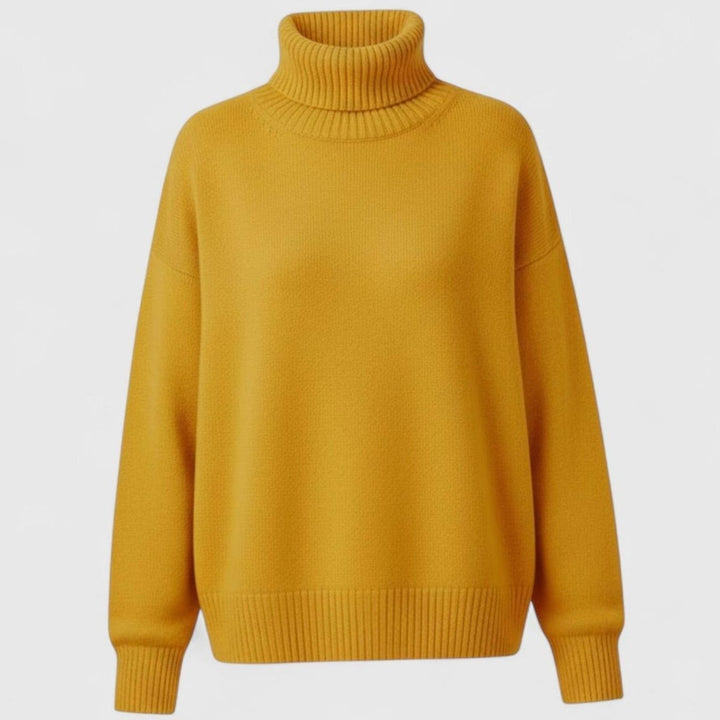 Women's Oversized Chunky Turtleneck Knit Sweater - Yellow