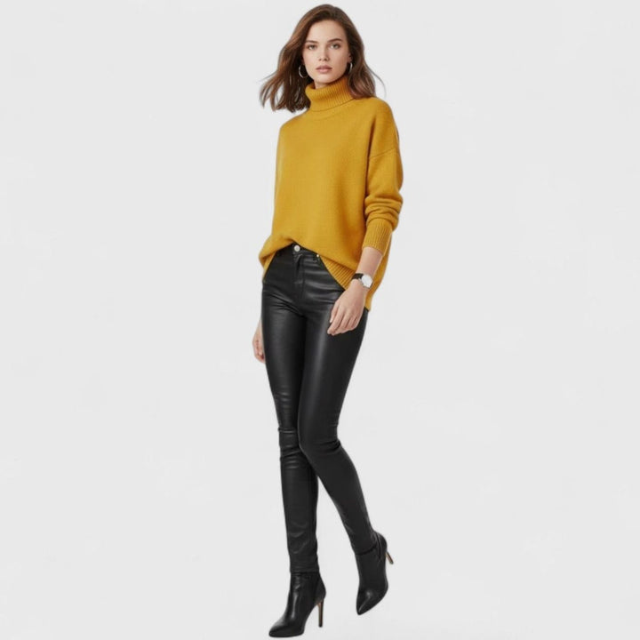 Women's Oversized Chunky Turtleneck Knit Sweater