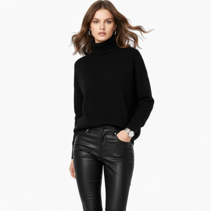 Women's Oversized Chunky Turtleneck Knit Sweater