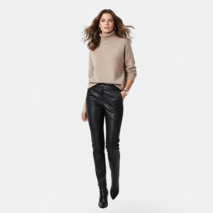 Women's Oversized Chunky Turtleneck Knit Sweater