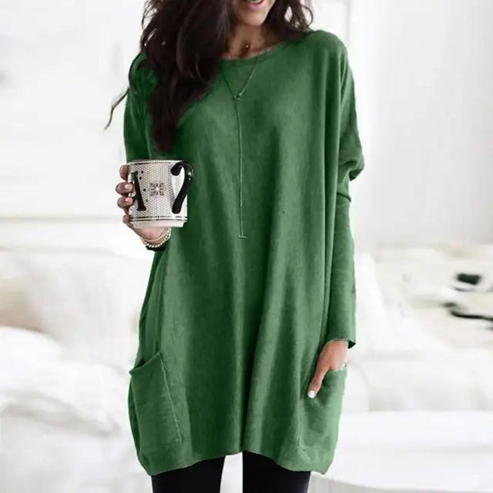 Women's Oversized Long-Sleeve Pocket Tunic Jumper Plus Size