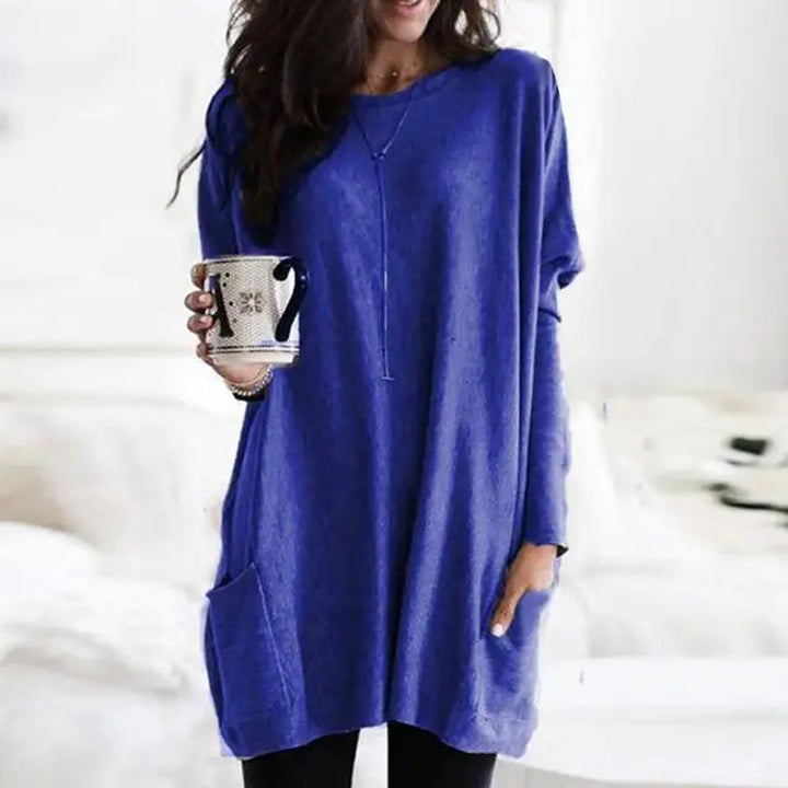 Women's Oversized Long-Sleeve Pocket Tunic Jumper Plus Size