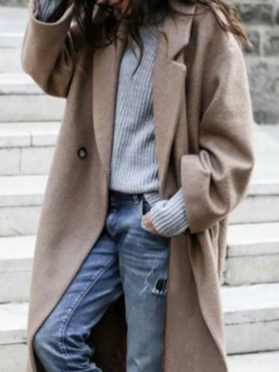Women's Oversized Long Wool-Blend Coat Puffer Jacket Women Style
