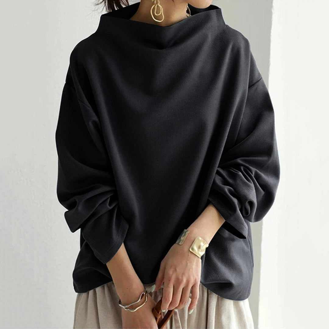Women's Oversized Mock Neck Knit Sweater Top Long Sleeve