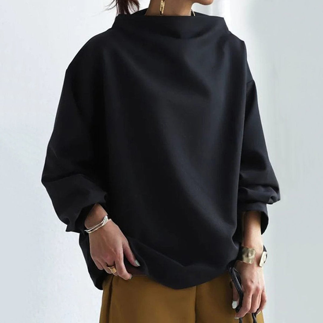 Women's Oversized Mock Neck Knit Sweater Top Long Sleeve