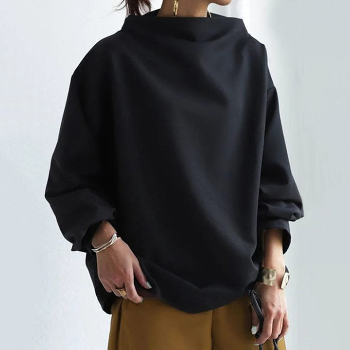 Women's Oversized Mock Neck Knit Sweater Top Long Sleeve