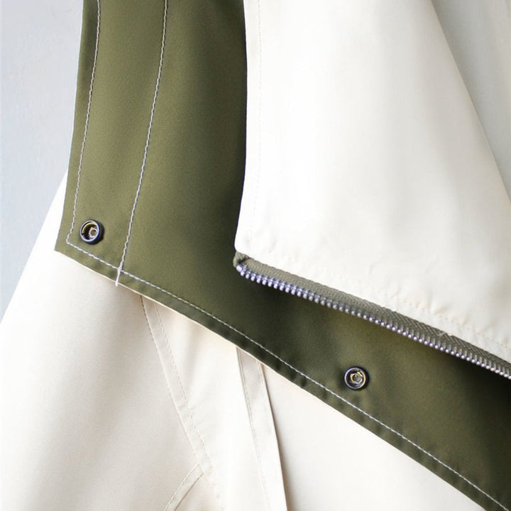 Women's Oversized Waterproof Windproof Trench Coat Dual-Collar