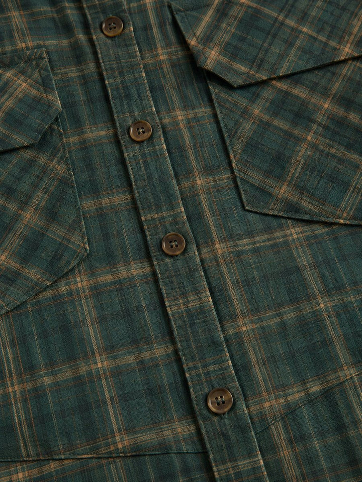 Women's Plaid Flannel Maxi Shirt Formal Dresses Long Sleeve