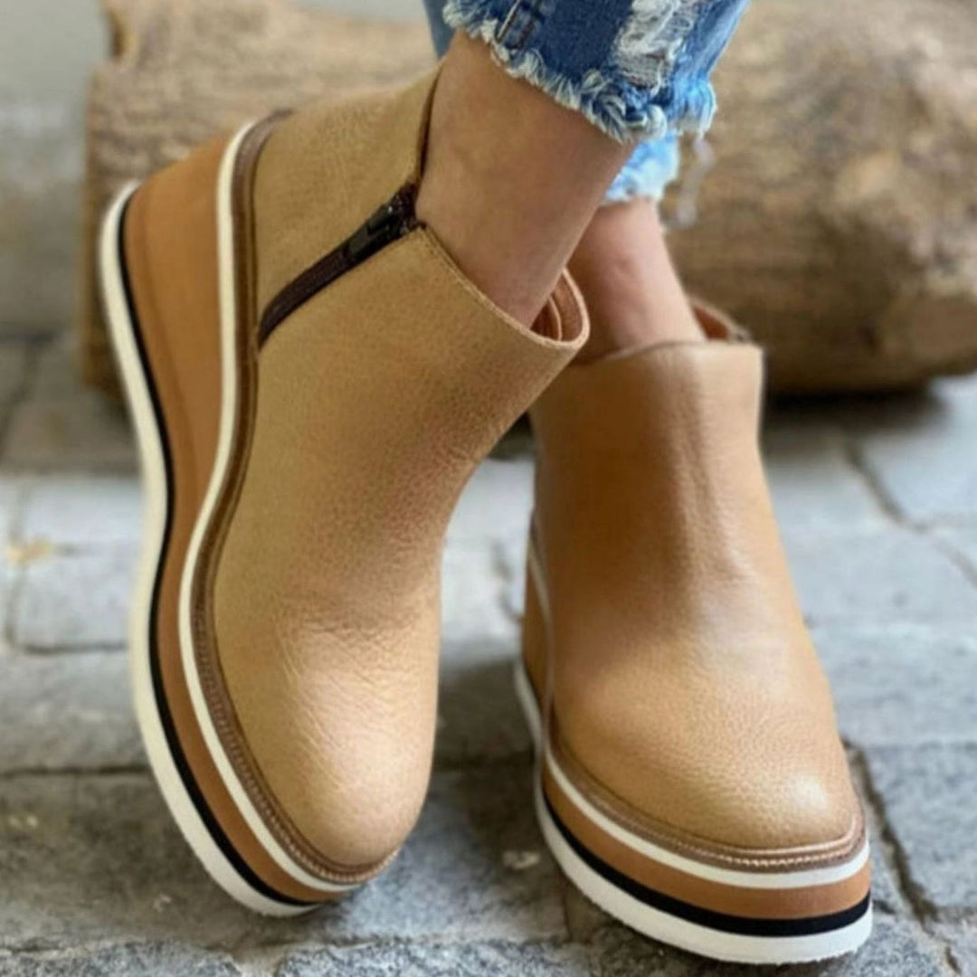 Women's Platform Wedge Slip-On Chelsea Boots