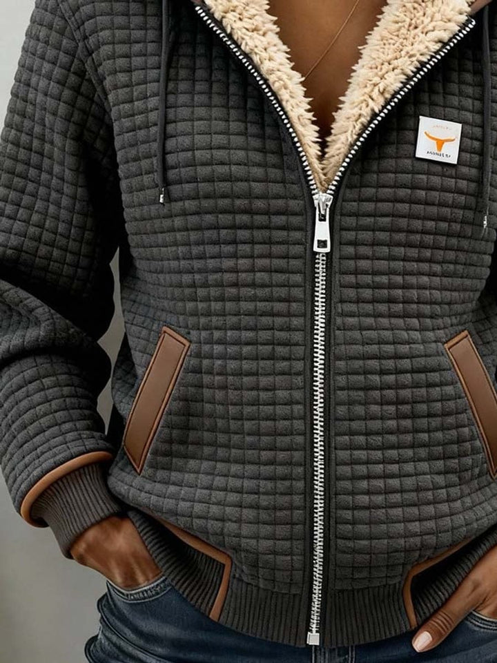 Women's Quilted Jacket Fleece-Lined Hooded Full-Zip Outerwear
