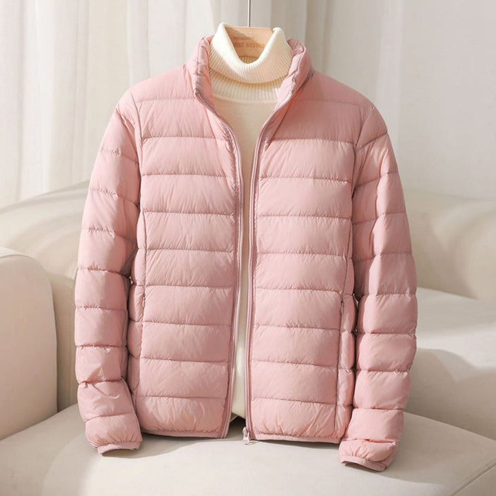 Women's Quilted Padded Coat Lightweight Ladies Puffer Jacket - Pink