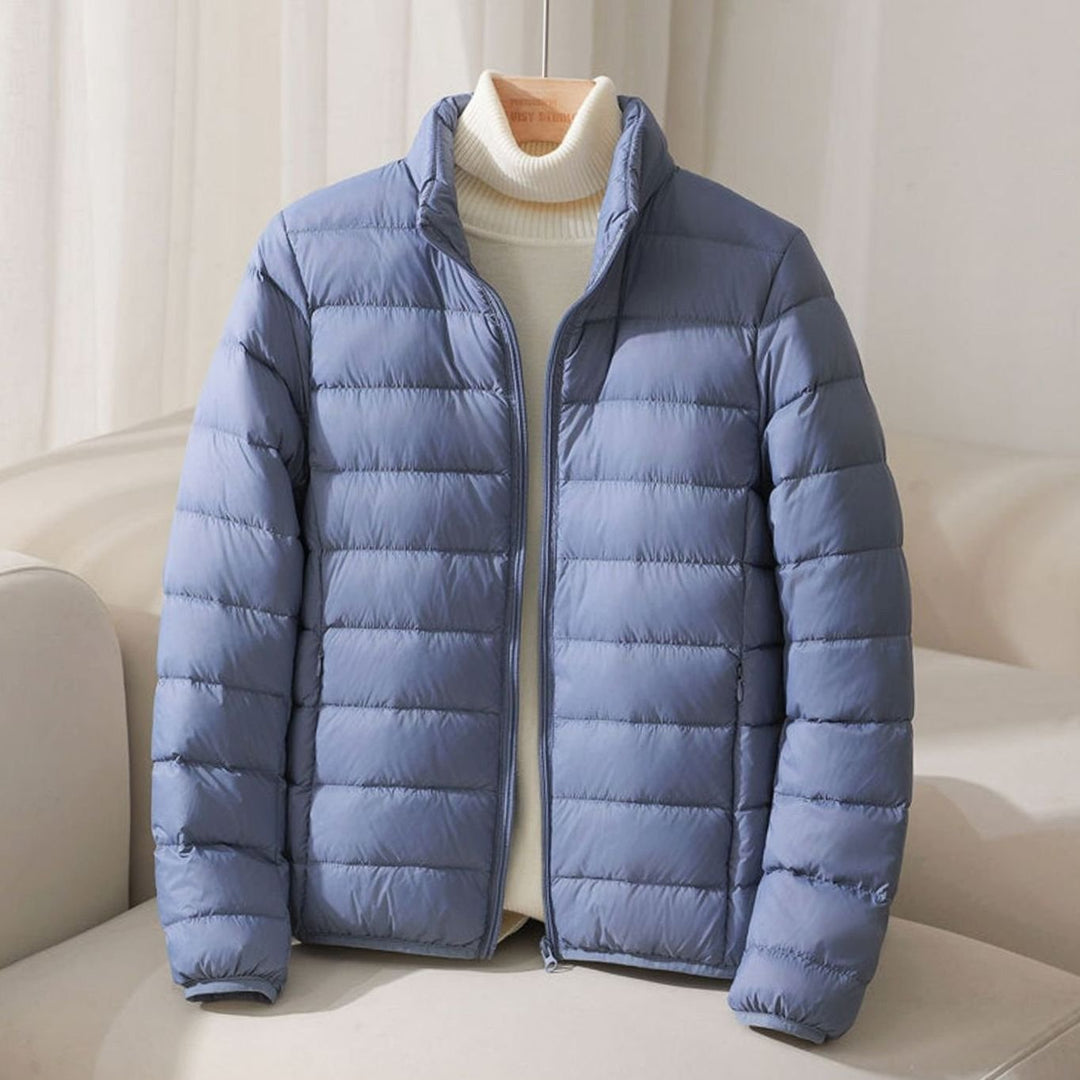 Women's Quilted Padded Coat Lightweight Ladies Puffer Jacket - Blue