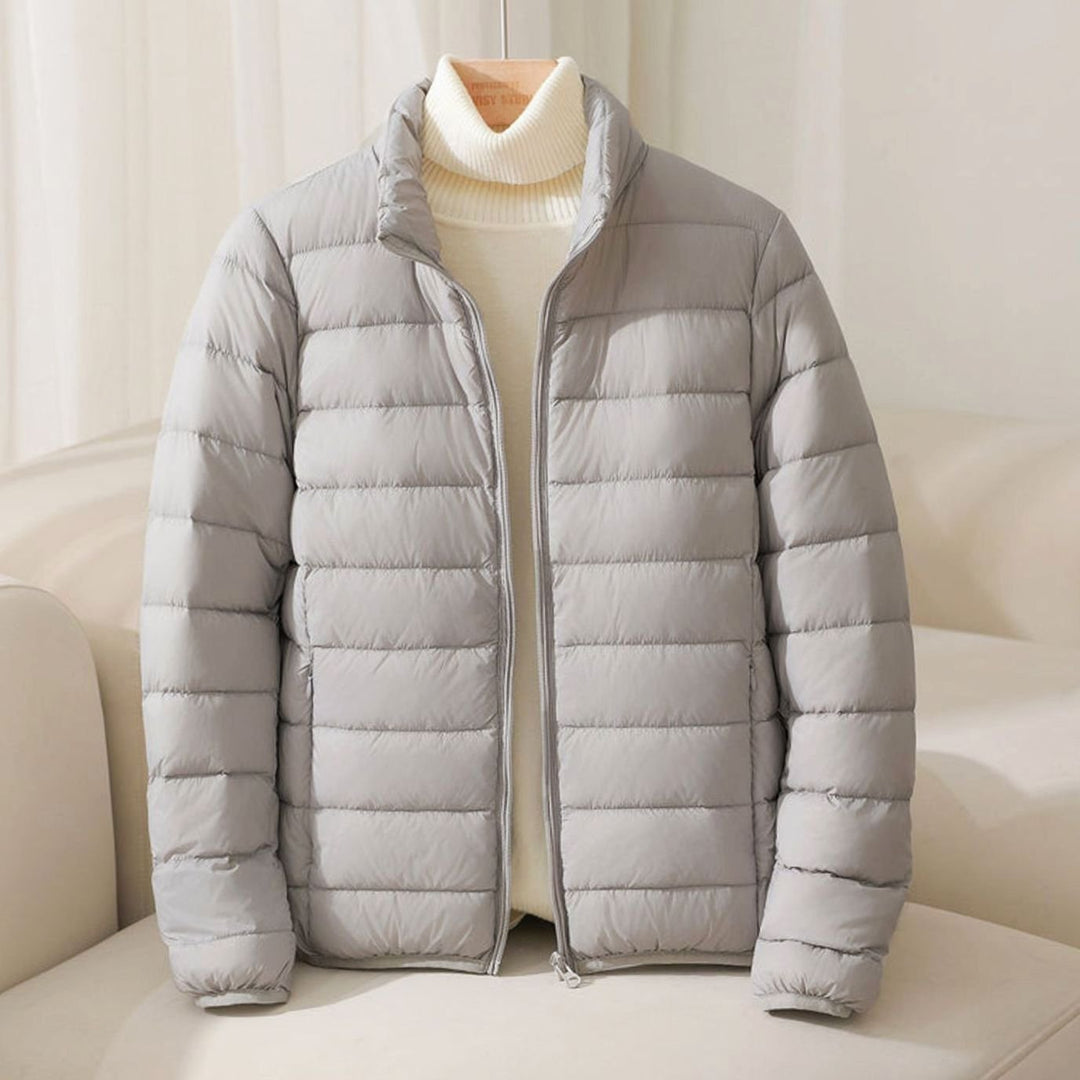 Women's Quilted Padded Coat Lightweight Ladies Puffer Jacket - Grey