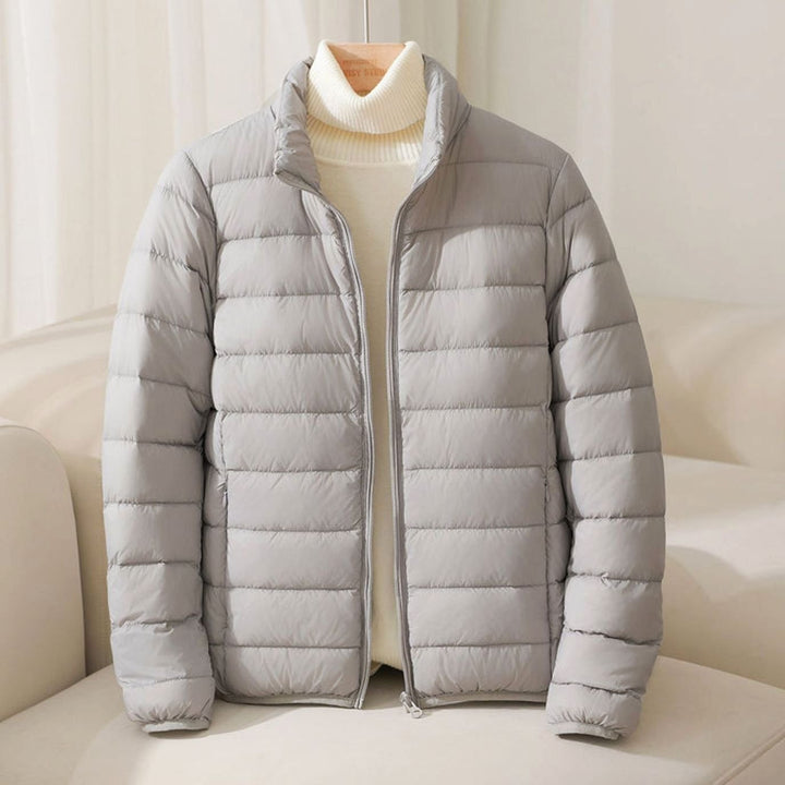 Women's Quilted Padded Coat Lightweight Ladies Puffer Jacket - Grey