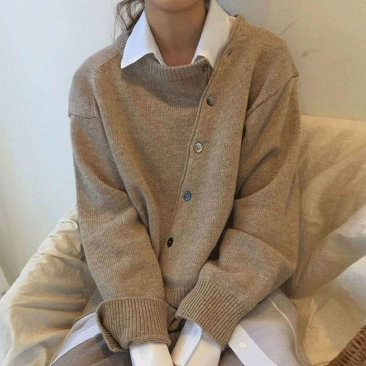 Women's Relaxed-Fit Button-Up Layering Knit Sweater Cardigan