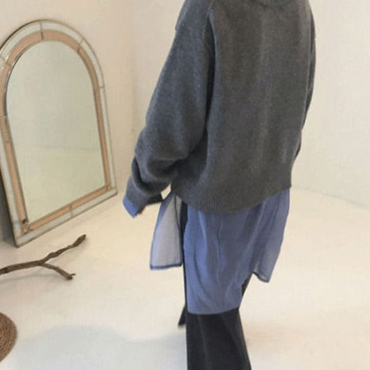 Women's Relaxed-Fit Button-Up Layering Knit Sweater Cardigan
