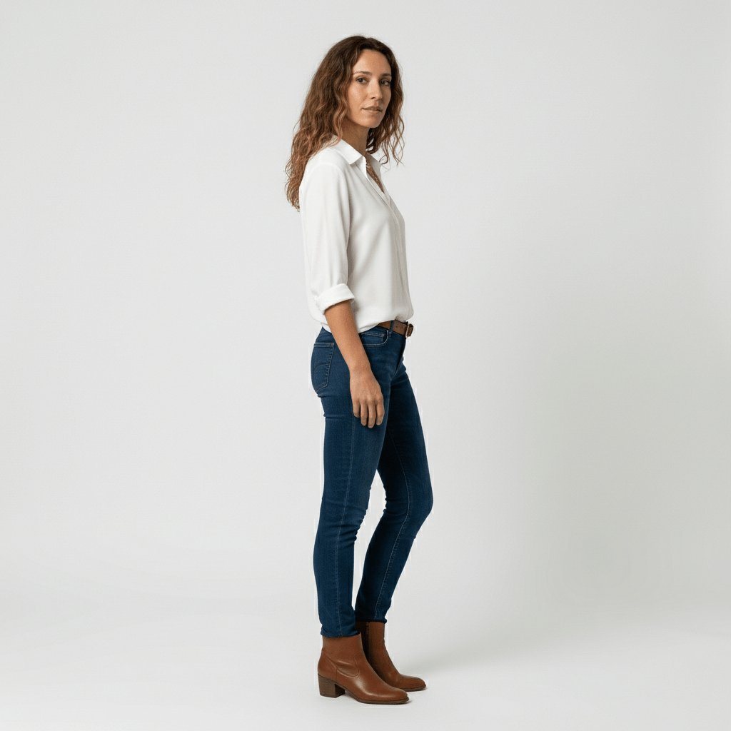 Women's Relaxed-Fit Button-Up Long-Sleeve Shirt-Collar Blouse