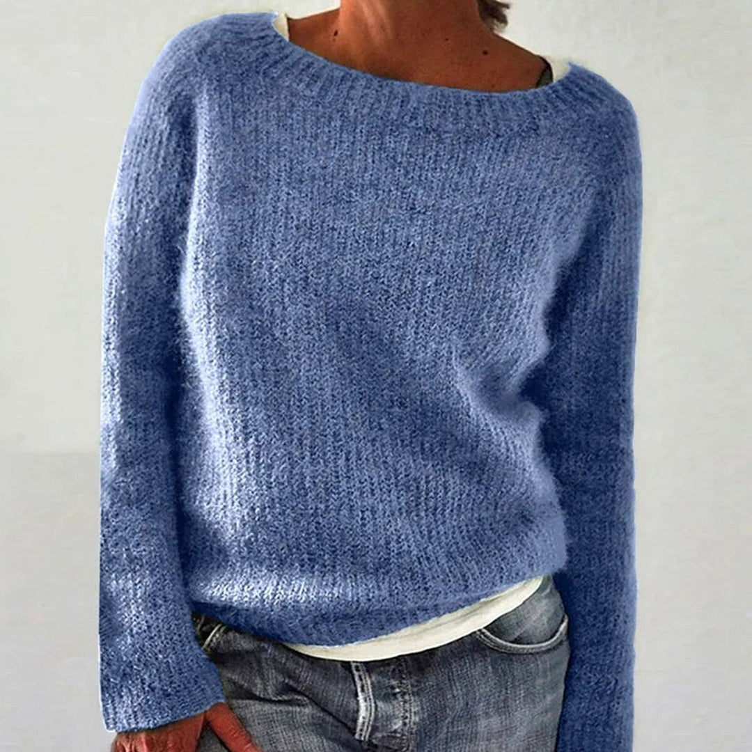 Women's Relaxed-Fit Casual Knit Pullover Sweater - Light Blue