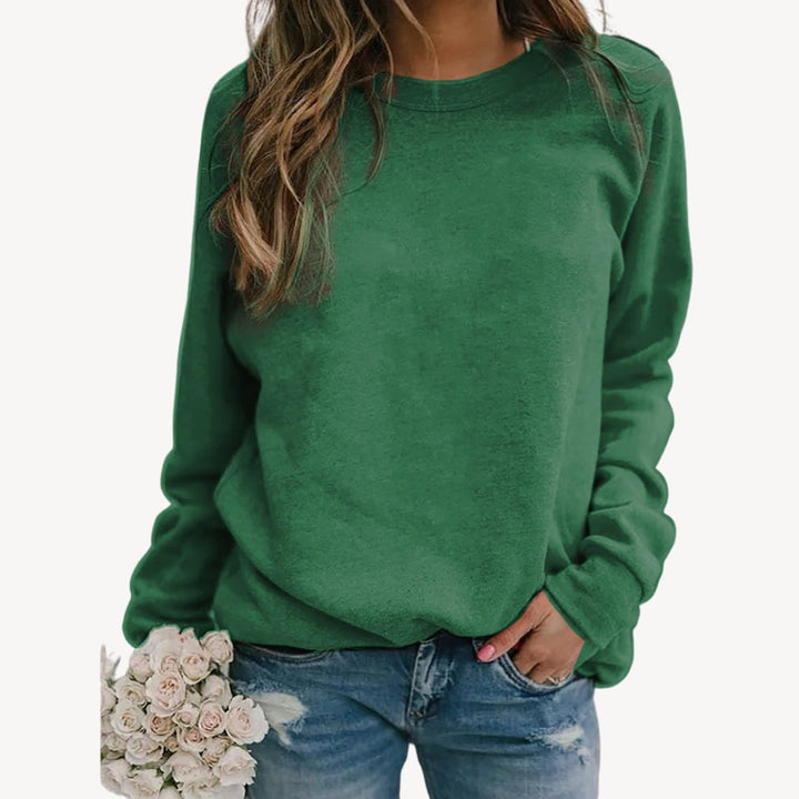 Women's Relaxed-Fit Crewneck Casual Jumper - Green