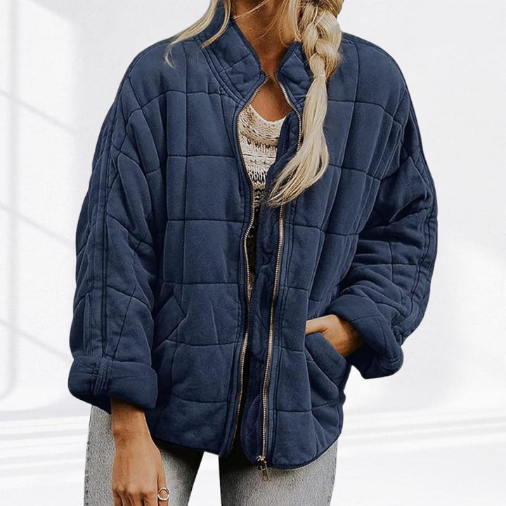 Women's Relaxed-Fit Diamond Quilted Zip-Up Jacket