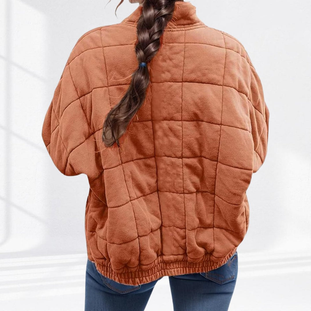Women's Relaxed-Fit Diamond Quilted Zip-Up Jacket