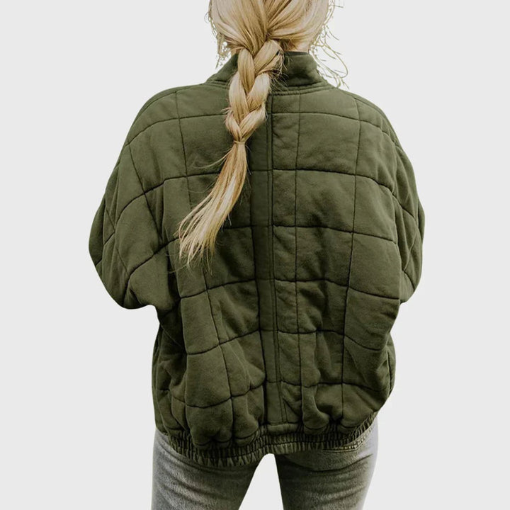 Women's Relaxed-Fit Diamond Quilted Zip-Up Jacket