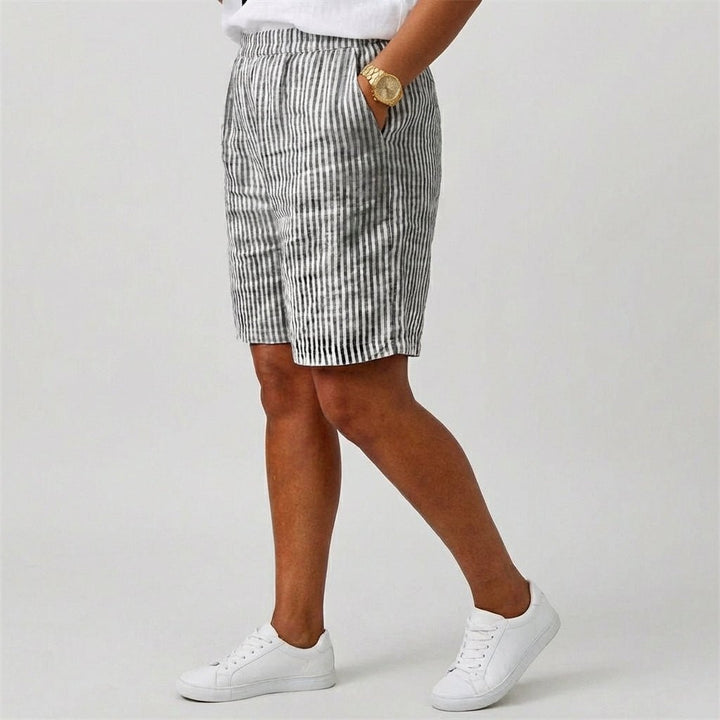 Women's Relaxed-Fit Elastic-Waist Striped Summer Shorts