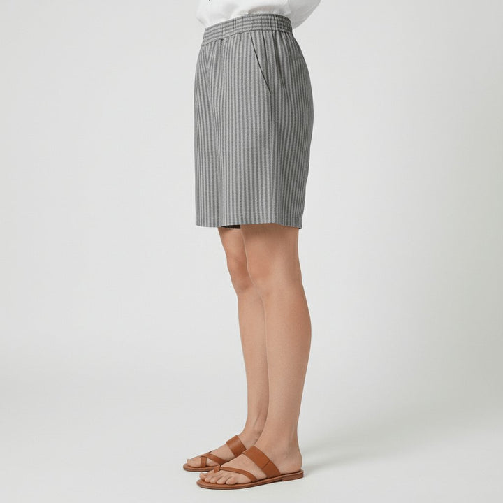 Women's Relaxed-Fit Elastic-Waist Striped Summer Shorts