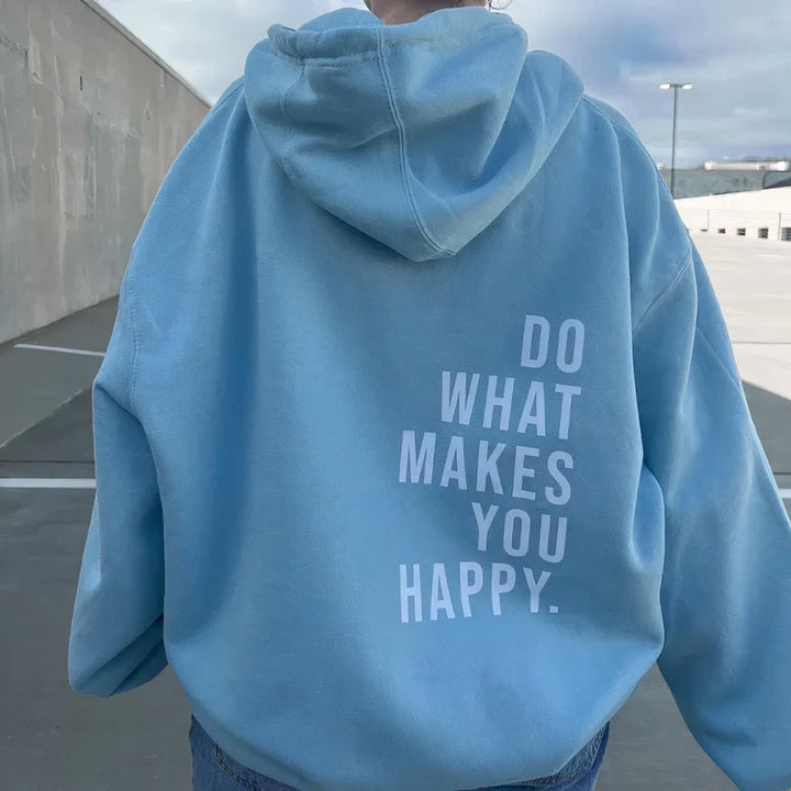 Women's Relaxed-Fit Hooded Pullover Womens Jumper Drawstring Hood - Blue