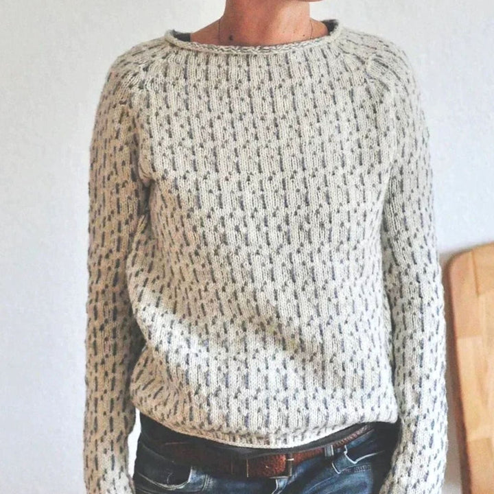 Women's Relaxed-Fit Round Neck Long-Sleeve Knit Sweater