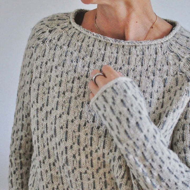 Women's Relaxed-Fit Round Neck Long-Sleeve Knit Sweater
