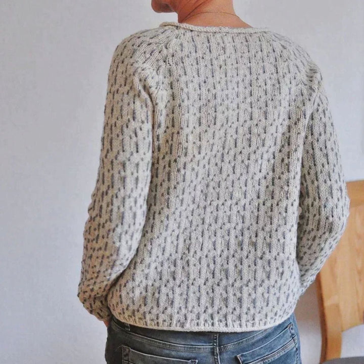 Women's Relaxed-Fit Round Neck Long-Sleeve Knit Sweater