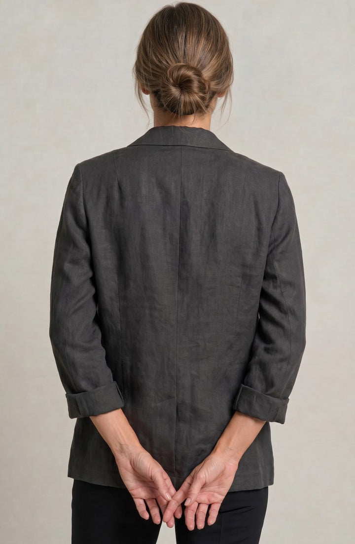 Women's Relaxed Fit Single-Button Wool Coat Blazer
