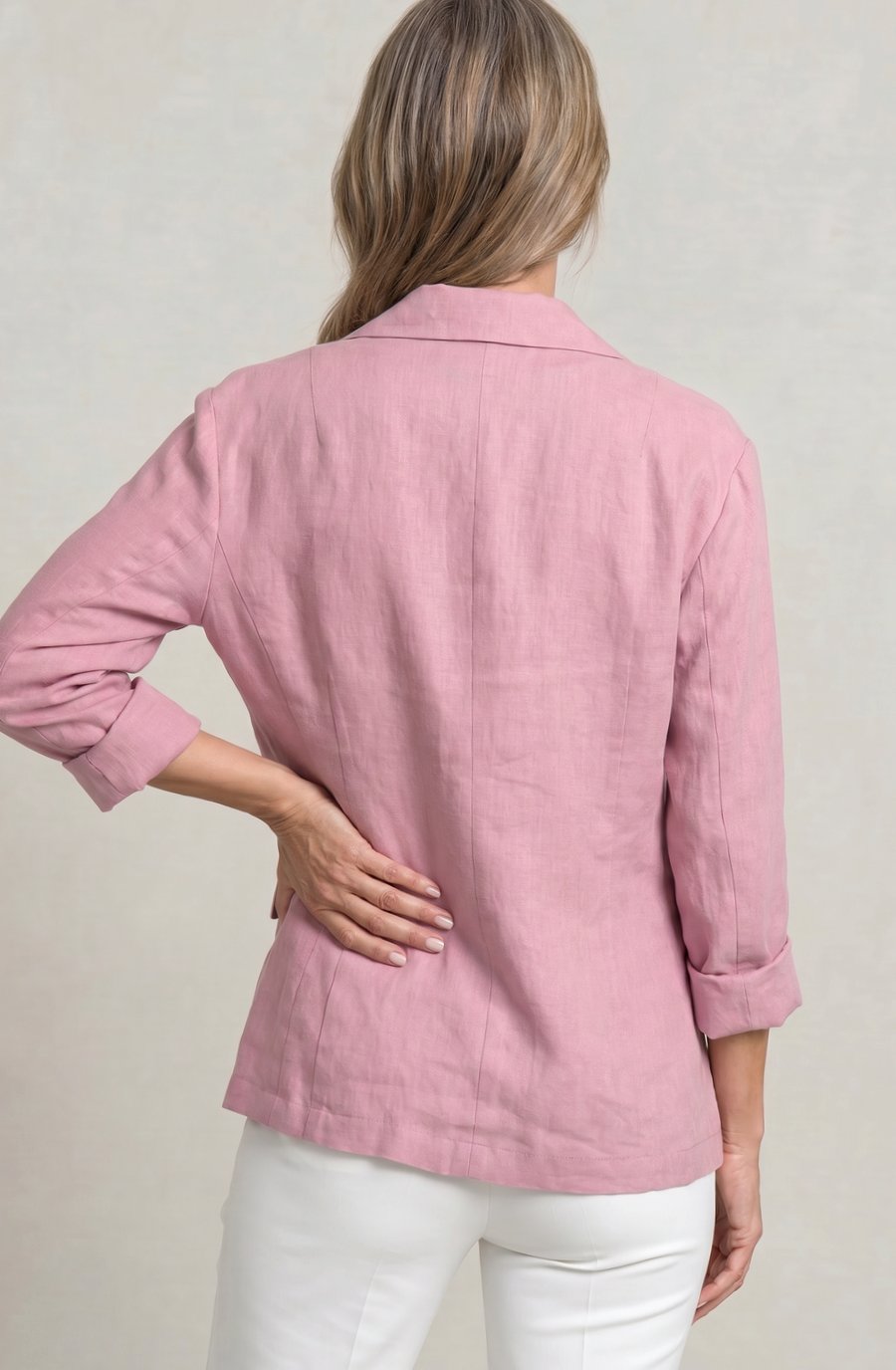 Women's Relaxed Fit Single-Button Wool Coat Blazer
