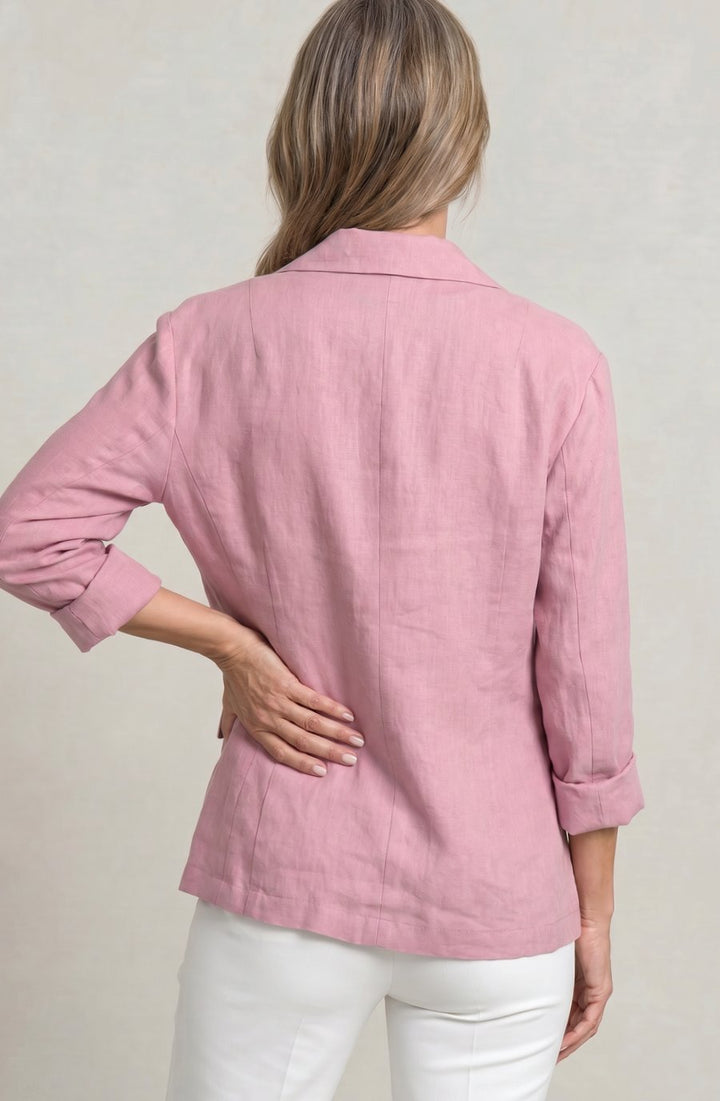 Women's Relaxed Fit Single-Button Wool Coat Blazer