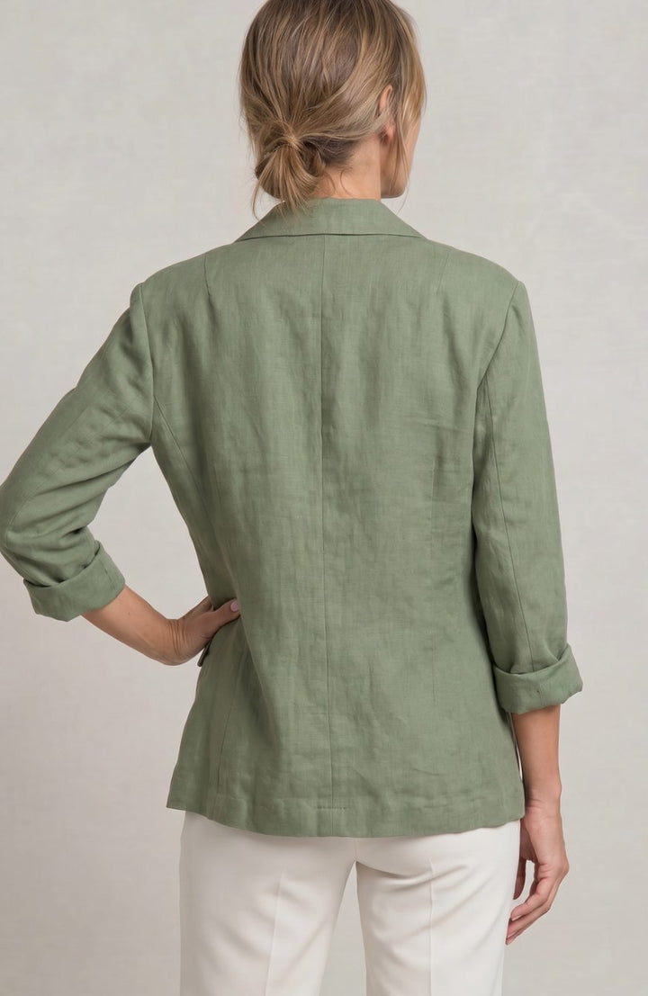 Women's Relaxed Fit Single-Button Wool Coat Blazer